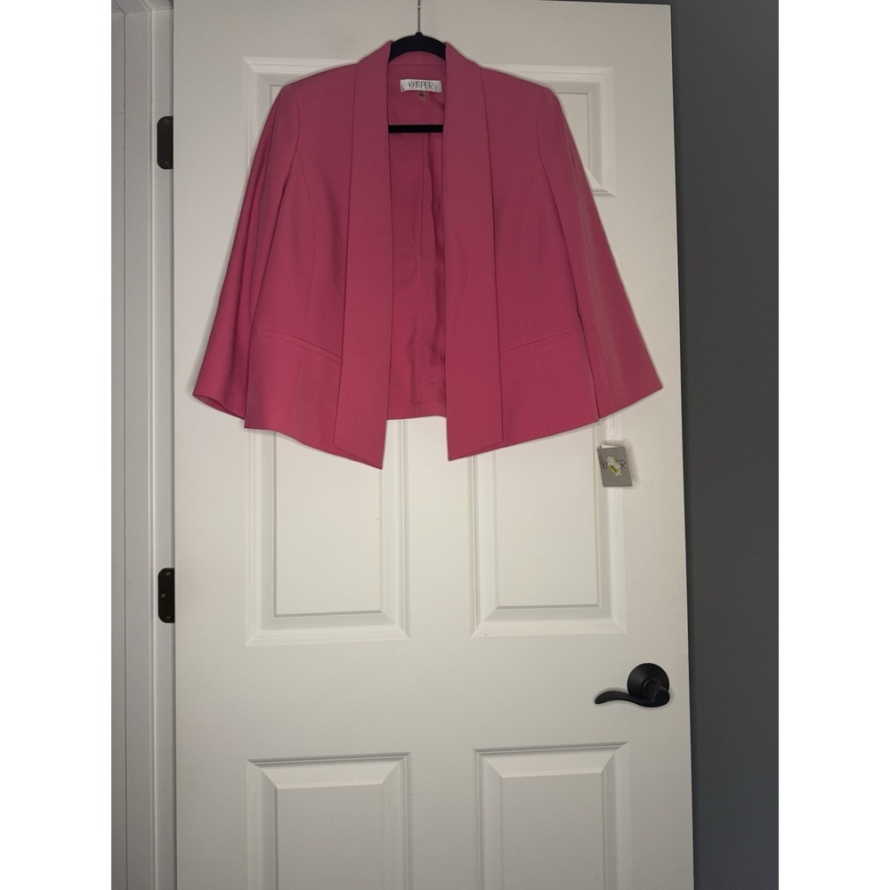 Kasper Open Front Blazer With Sleek Pink 10 Nwt $99